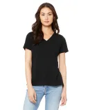 BELLA 6405 Ladies Relaxed V-Neck T-shirt in Solid blk trblnd