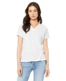 BELLA 6405 Ladies Relaxed V-Neck T-shirt in Solid wht trblnd