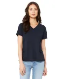 BELLA 6405 Ladies Relaxed V-Neck T-shirt in Solid nvy trblnd