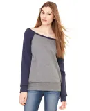 BELLA 7501 Womens Fleece Pullover Sweatshirt in Deep hthr/ navy