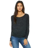 BELLA 8850 Womens Long Sleeve Dolman Top in Black marble