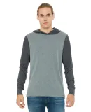 BELLA+CANVAS 3512 Unisex Jersey Hooded T-Shirt in Dp ht/ dk gry ht