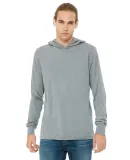 BELLA+CANVAS 3512 Unisex Jersey Hooded T-Shirt in Grey triblend