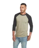 Next Level Apparel 6251 Unisex CVC Three-Quarter S in Black/ olive