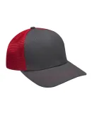 Adams Hats PR102 Brushed Cotton/Soft Mesh Trucker  in Red