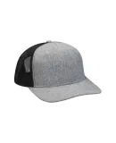 Adams Hats PV102 Heather Woven/Soft Mesh Trucker C in Charcoal/ black