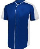 Augusta Sportswear 1655 Adult Full-Button Baseball in Navy/ white