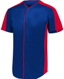 Augusta Sportswear 1655 Adult Full-Button Baseball in Navy/ red