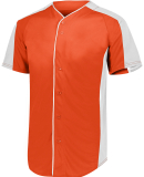 Augusta Sportswear 1655 Adult Full-Button Baseball in Orange/ white