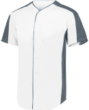 Augusta Sportswear 1656 Youth Full-Button Baseball in White/ graphite