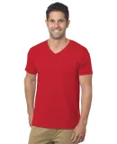 Bayside Apparel 5025 Unisex 4.2 oz., Fine Jersey V in Red