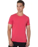 Bayside Apparel 9510 Unisex 4.2 oz., 50/50 Fine Je in Heather red