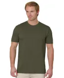 Bayside Apparel 9510 Unisex 4.2 oz., 50/50 Fine Je in Military hth grn