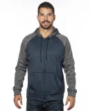 Burnside Clothing 8660 Men's Performance Hooded Sw in Hth nvy/ h chrcl