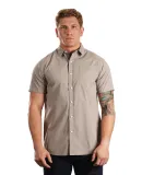 Burnside Clothing 9290 Men's Peached Poplin Short  in Grey/ white dot