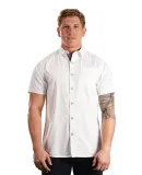 Burnside Clothing 9290 Men's Peached Poplin Short  in White/ black dot