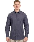 Burnside Clothing 8290 Men's Peached Poplin Woven  in Navy/ white dot