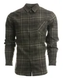 Burnside Clothing 8212 Woven Plaid Flannel With Bi in Charcoal/ blue