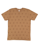 Code V 3929 Mens' Five Star T-Shirt in Coyote brwn star