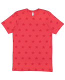 Code V 3929 Mens' Five Star T-Shirt in Red star