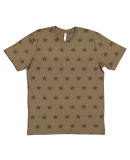 Code V 3929 Mens' Five Star T-Shirt in Miltary grn star