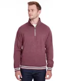 J America 8650 Adult Relay Quarter-Zip MAROON