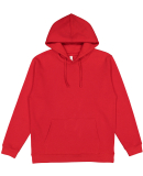 LA T 201Z Adult Pullover Fleece Hoodie in Red