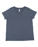 LA T 3817 Ladies' Curvy V-Neck Fine Jersey T-Shirt in Vintage denim