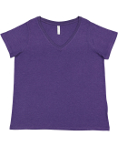 LA T 3817 Ladies' Curvy V-Neck Fine Jersey T-Shirt in Vintage purple