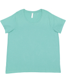 LA T 3816 Ladies' Curvy Fine Jersey T-Shirt in Saltwater