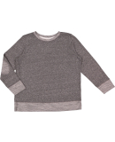 LA T 2279 Youth French Terry Long Sleeve Crewneck  in Smoke melange