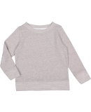 LA T 2279 Youth French Terry Long Sleeve Crewneck  in Gray melange