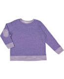 LA T 2279 Youth French Terry Long Sleeve Crewneck  in Purple melange