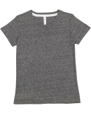 LA T 3591 Ladies' V-Neck Harborside Melange Jersey in Smoke melange