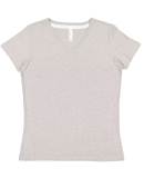 LA T 3591 Ladies' V-Neck Harborside Melange Jersey in Gray melange