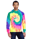 Tie-Dye CD877 Adult 8.5 oz. d Pullover Hood in Neon rainbow