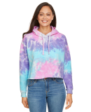 Tie-Dye CD8333 Ladies' Cropped Hooded Sweatshirt in Cotton candy