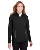 North End NE401W Ladies' Quest Stretch Quarter-Zip BLACK/ CARBON