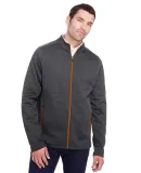 North End NE712 Men's Flux 2.0 Full-zip Jacket BLK HTH/ OR SODA