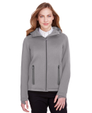 North End NE707W Ladies' Paramount Bonded Knit Jac LT HTHR/ CARBON