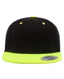 Yupoong-Flex Fit 6089M Adult 6-Panel Structured Fl BLACK/ NEON LIME