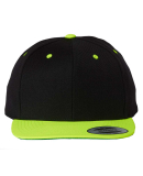 Yupoong-Flex Fit 6089M Adult 6-Panel Structured Fl BLACK/ NEON GRN