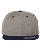 Yupoong-Flex Fit 6089M Adult 6-Panel Structured Fl HEATHER/ NAVY