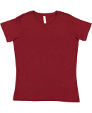 LA T 3516 Ladies' Fine Jersey T-Shirt in Cardinal blkout