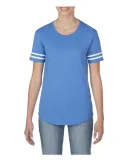 Gildan 500VTL Heavy Cotton™ Ladies' Victory T-Sh HTHR ROYAL/ WHT