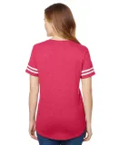 Gildan 500VTL Heavy Cotton™ Ladies' Victory T-Sh HEATHR RED/ WHT