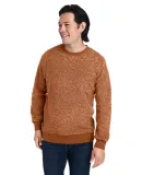 J America 8712 Unisex Aspen Fleece Crewneck Sweats RUST SPECK