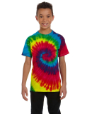 Tie-Dye CD100Y Youth 5.4 oz. 100% Cotton T-Shirt in Reactive rainbow