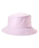 Big Accessories BA676 Crusher Bucket Hat in Pink seersucker