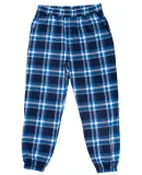 Burnside Clothing 8810 Unisex Flannel Jogger in Blue/ white